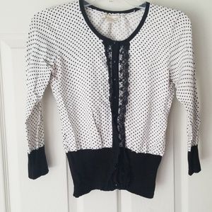 Polka dat and lace sweater